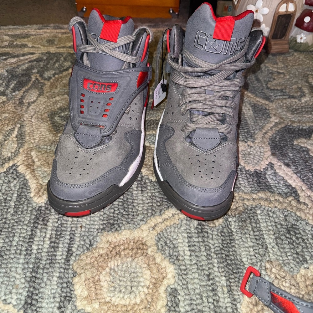 Converse mens High-Top Sneakers - Gray and Red (Brand New) - Picture 9 of 10